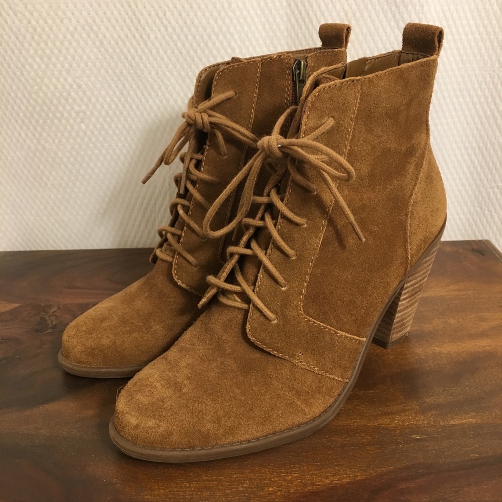JESSICA SIMPSON Suede Lace-Up Booties